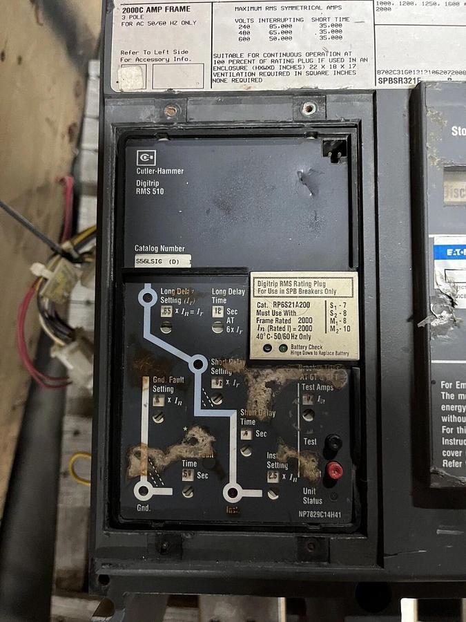 Used Used Cutler-Hammer 2000 Amp 3 Pole SPB65 Circuit Breaker - SPBSR321F-B