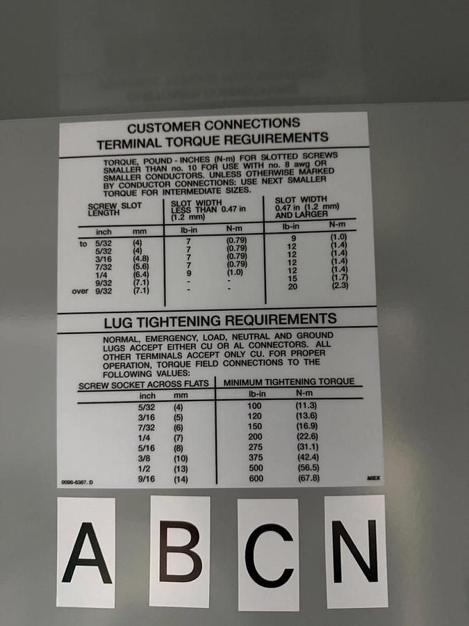 225 Amp 240V Cummins OTECSEB Automatic Transfer Switch - J23M283004