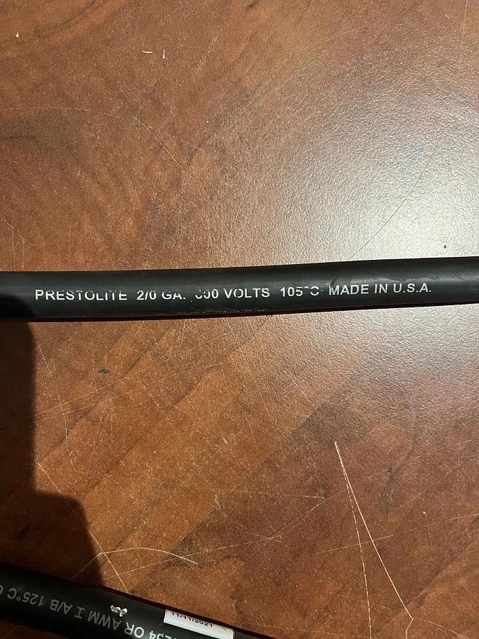 27" Prestolite 2/0 GA. 600V Black Battery Cable - P/N: A054M404
