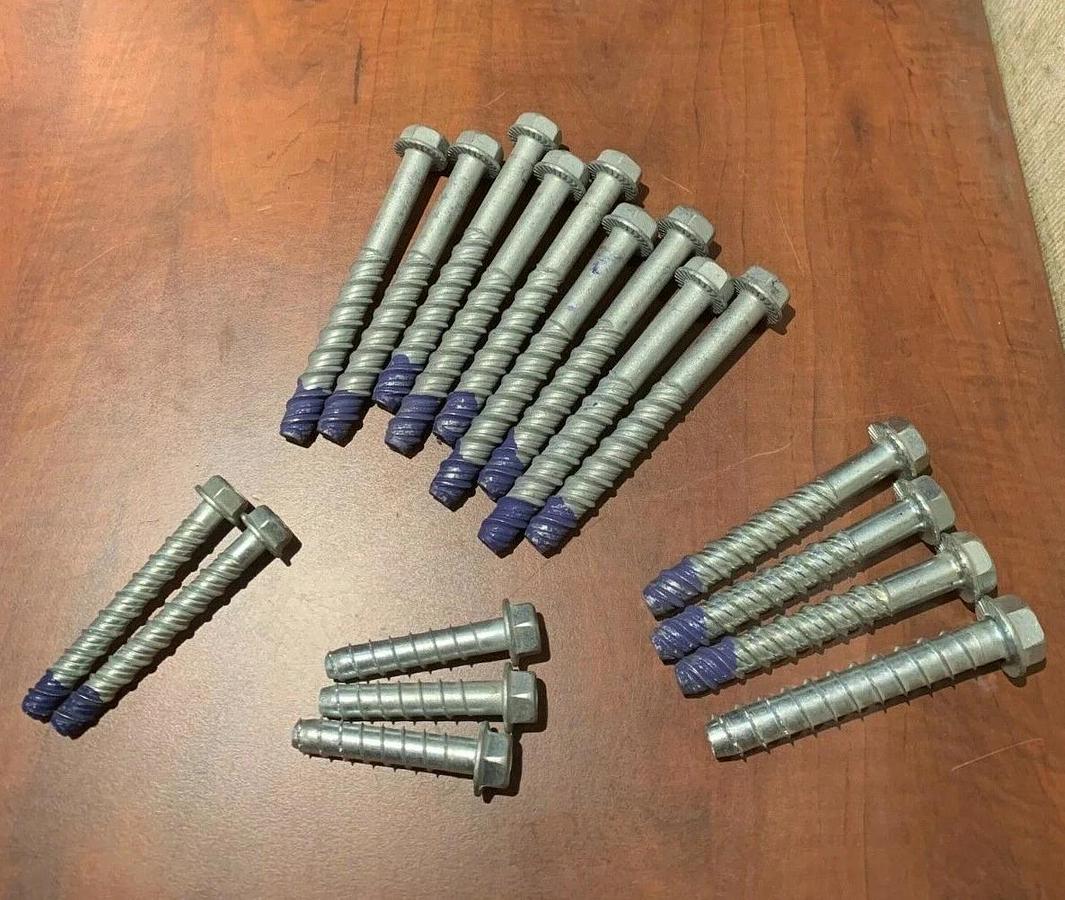 Used (18 Pack) Concrete Anchor Screw Variety Pack - Various Sizes