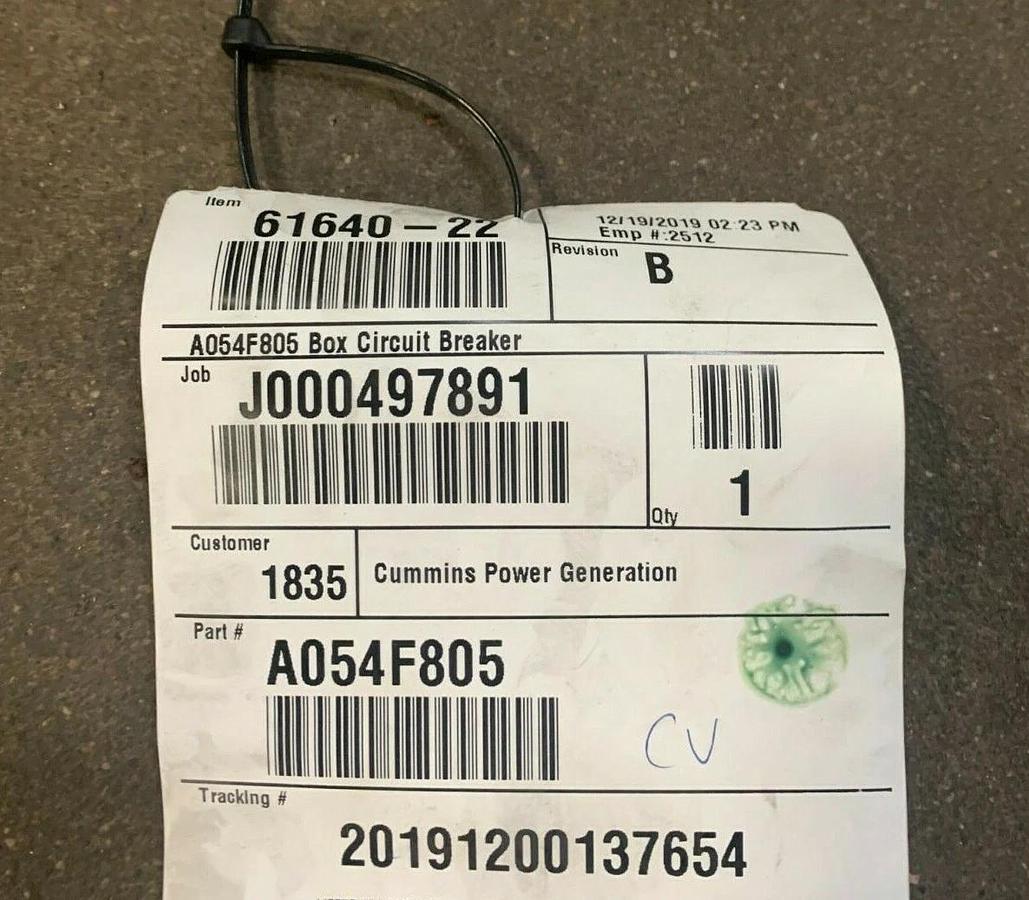 Used Cummins P/N: A054F805 Circuit Breaker Box | Made For: C125N6 C150N6 Generator
