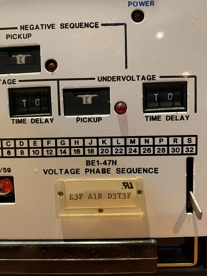 Used Basler Electric BE1-47N Voltage Phase Sequence Relay