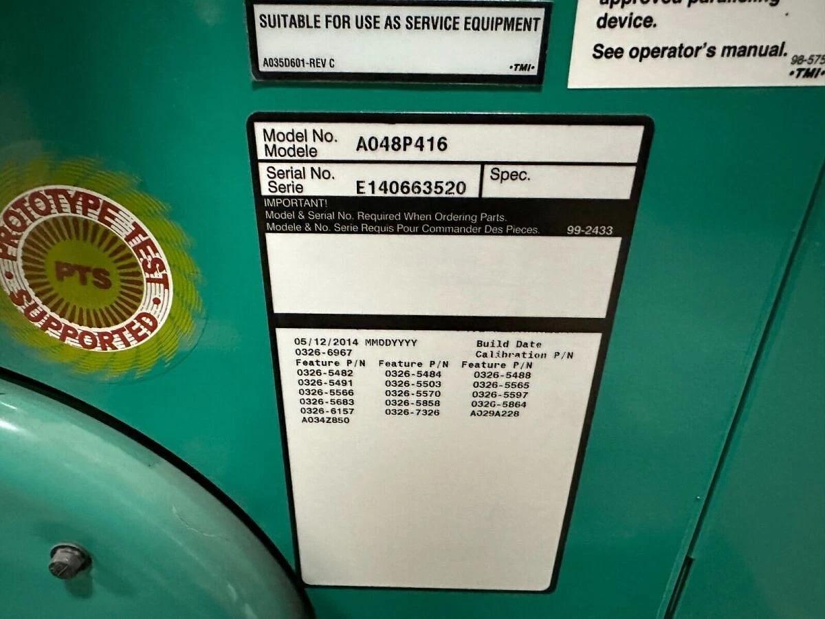 Used 85kW Cummins GGHG Stationary Natural Gas Generator S/N: E140663520