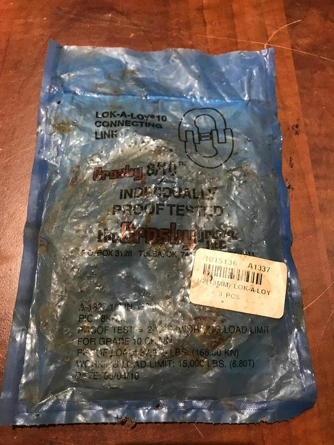 Crosby 1/2" Alloy Connecting Link A-1337 LOK-A-LOY GR 100 | 1015136 15,000 Lbs.