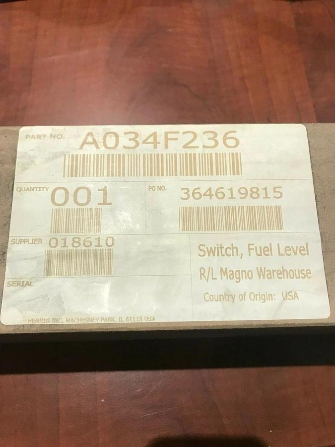 Used Cummins A034F236 Critical Low Fuel Switch For A043V608 Fuel Tank