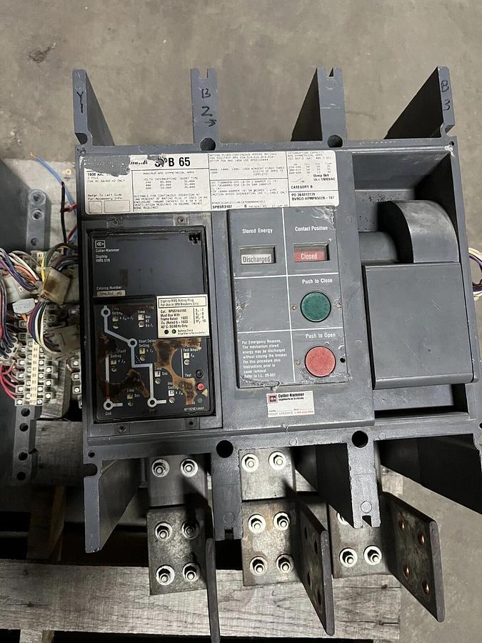 Used Used Cutler-Hammer 1600 Amp 3-Pole SPB65 Circuit Breaker - SPBSR316F-B