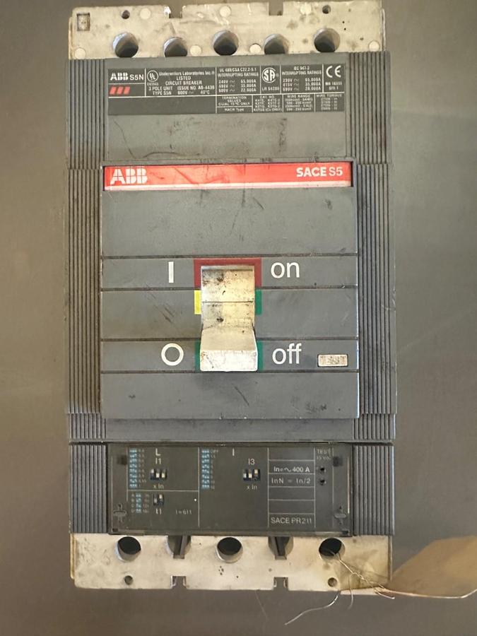 Used ABB Sace S5N Circuit Breaker 400 Amp - AF06064902