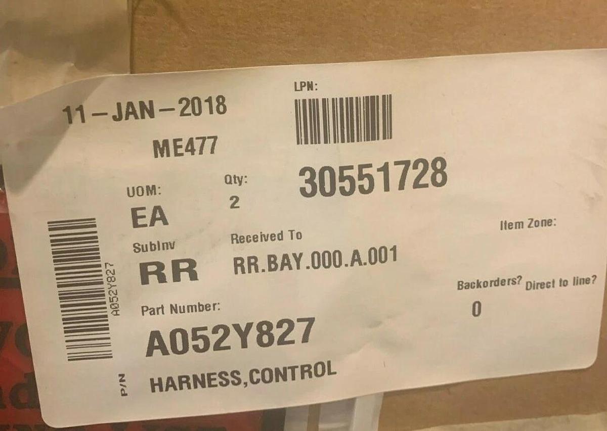 Used New Genuine OEM Cummins Control Wiring Harness C150D6R C200D6R | P/N: A052Y827