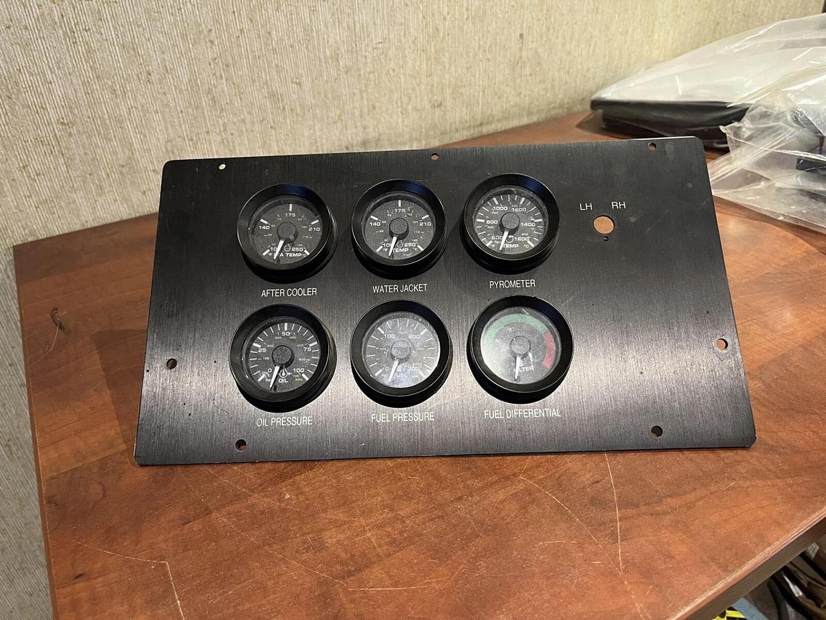 Used Generator Gauge Panel - Temp., Filter, Fuel & Oil Pressure Gauges w/ 5V Supply
