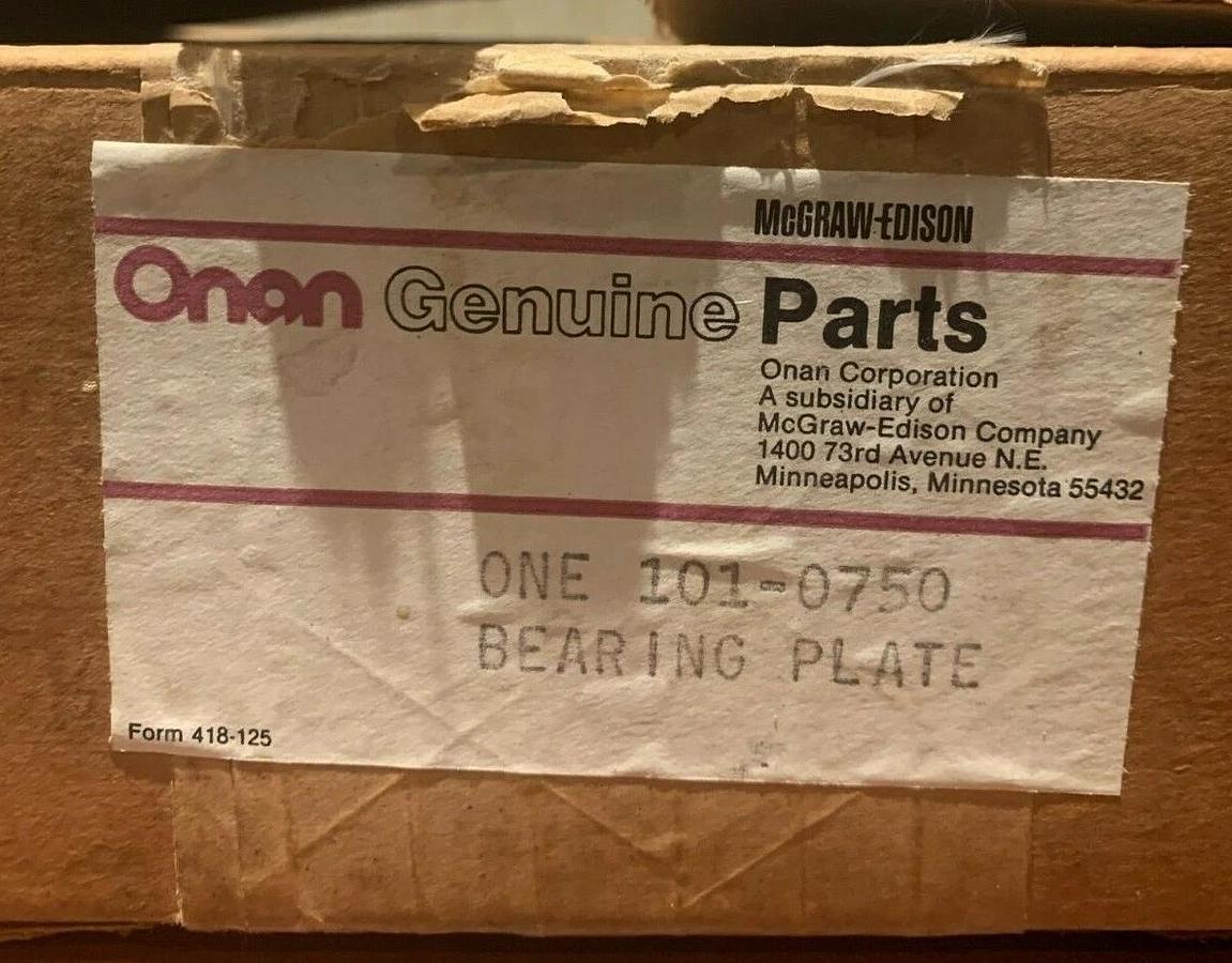 New Genuine OEM Onan Bearing Plate Assy for B Series Engines | P/N: 101-0750