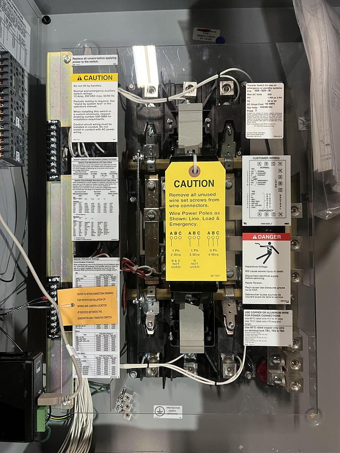 New 150 Amp 480VAC Cummins OTECB Spec. B Automatic Transfer Switch - S/N: E23M242535