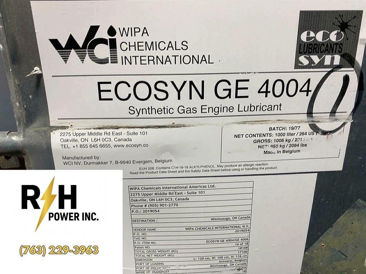 Used WIPA Chemicals Ecosyn GE 4004 | Synthetic Gas Engine Lubricant Oil (264 Gallons)