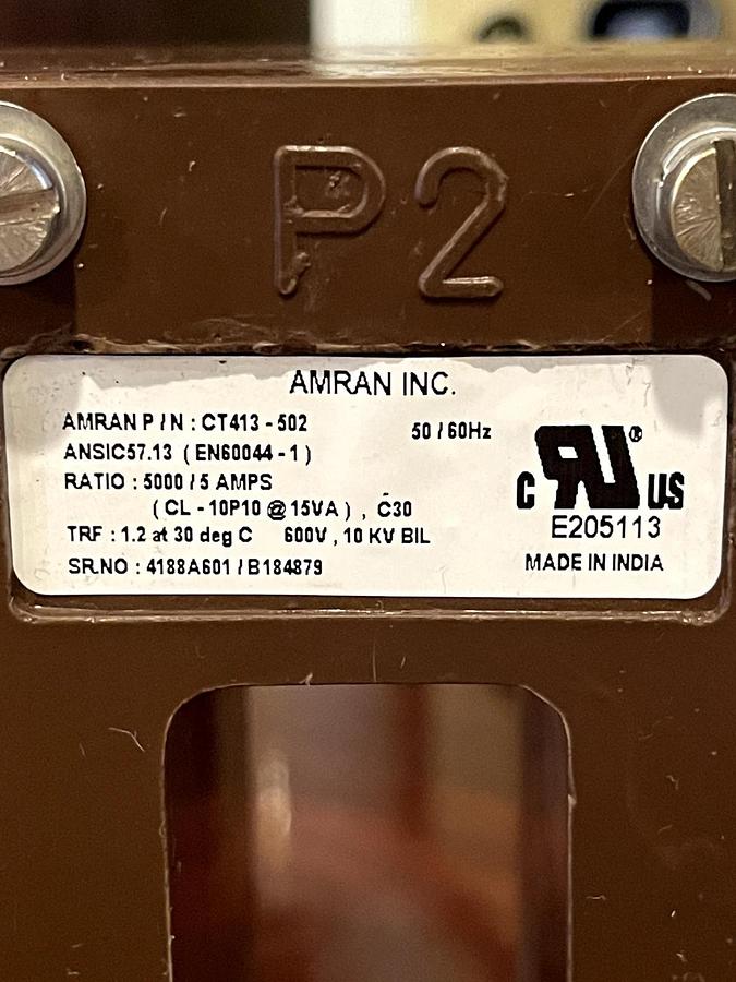 Amran Current Transformer CT413 (Cummins P/N: 0315-1618-05)