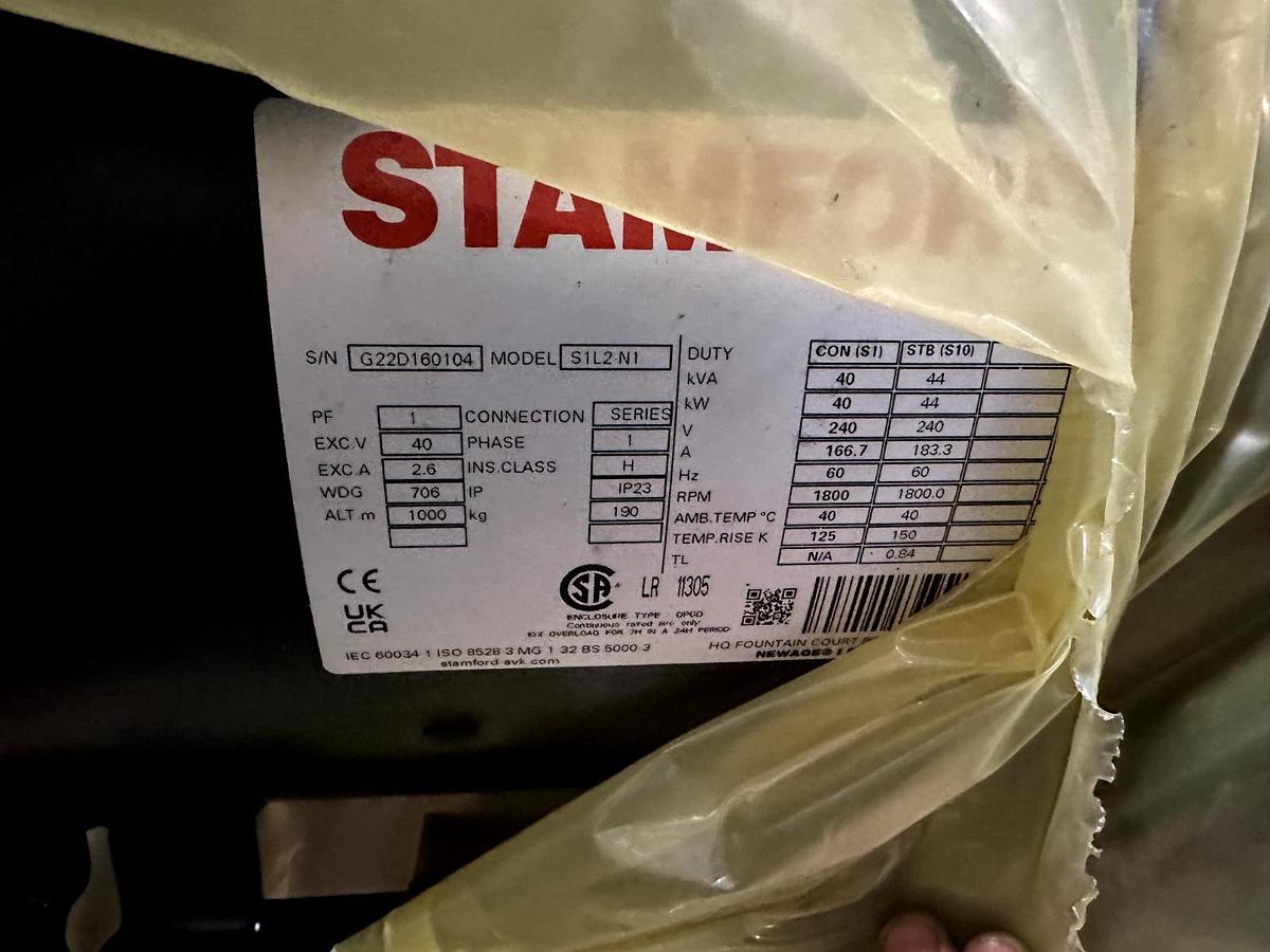 40kW Stamford S1L2N1 Alternator 240V - S/N: G22D160104