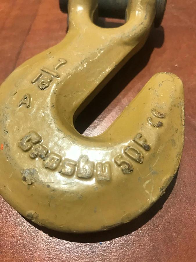 (2) New Crosby 7/16" Rigging Lifting Chain Clevis Grab Hooks | WLL 8,750 lbs.