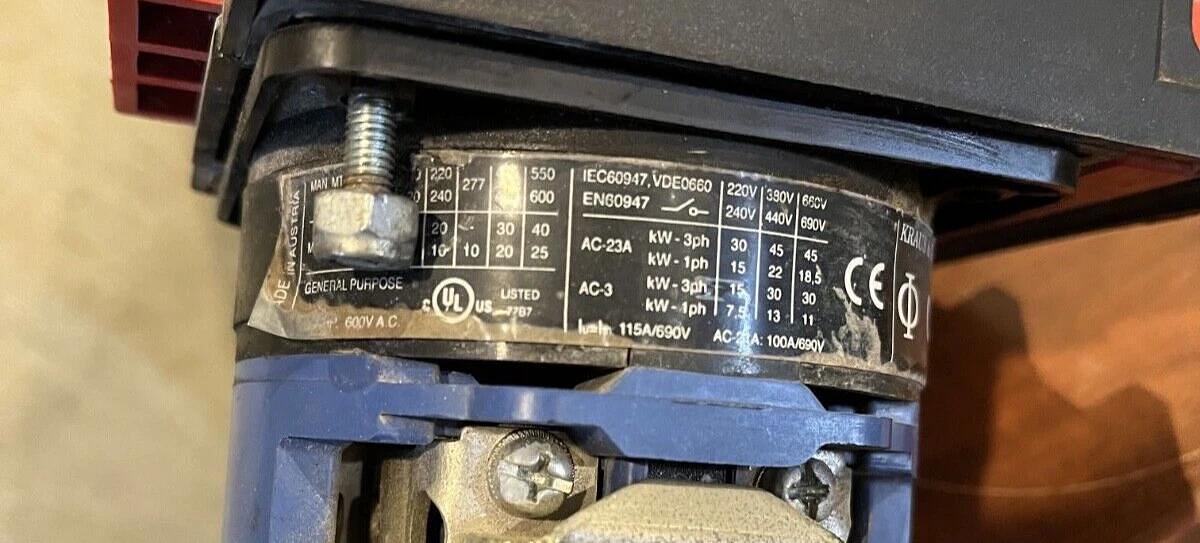 Used Used Kraus & Naimer C80 Voltage Selector - Cummins P/N: A041W631