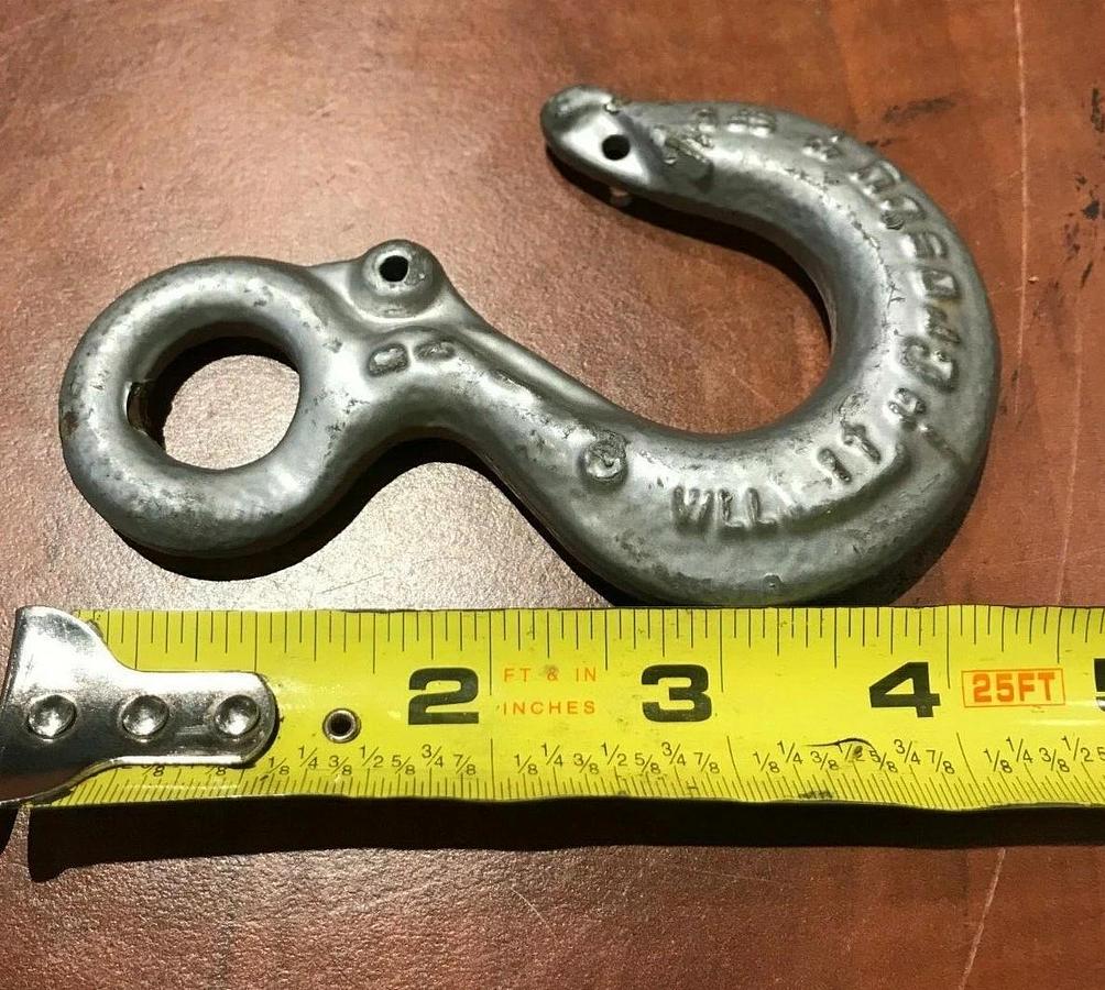 New Crosby Lifting Rigging Hook WLL 1 Ton (2,000 lbs.) | USA Grade GR 100