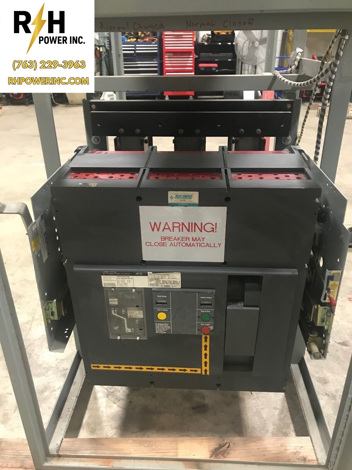 Used Westinghouse SPB100 4,000 Amp Circuit Breaker w/ Rack | 3 Pole 60Hz