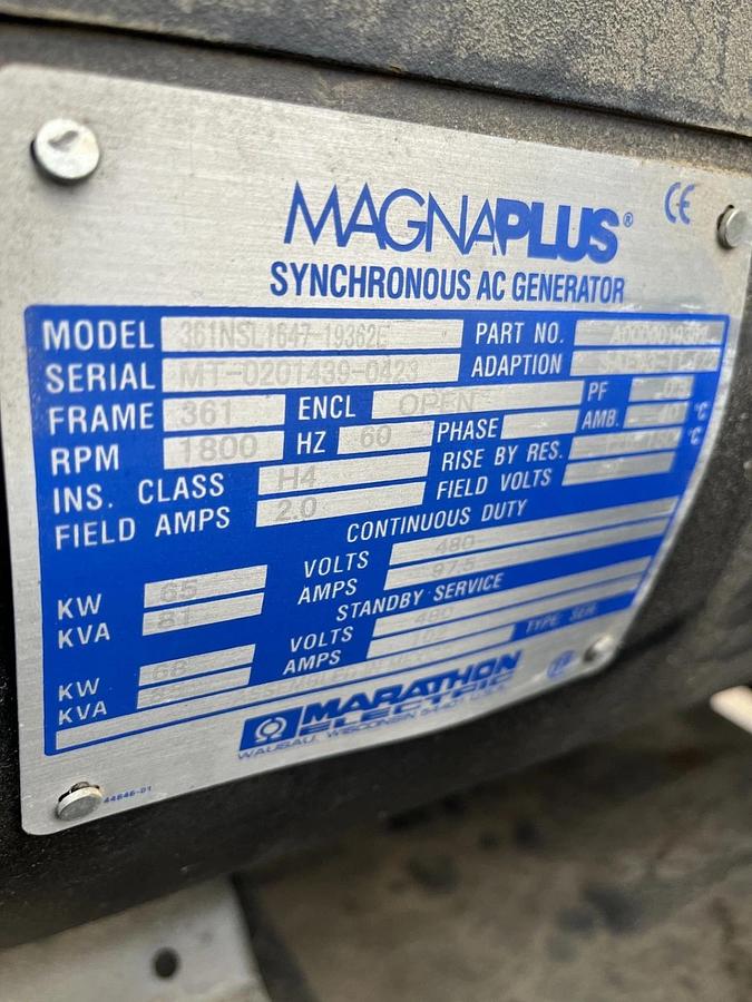 Used 75kva Generac MDG75DF4 Mobile Diesel Generator - S/N: 3003056745