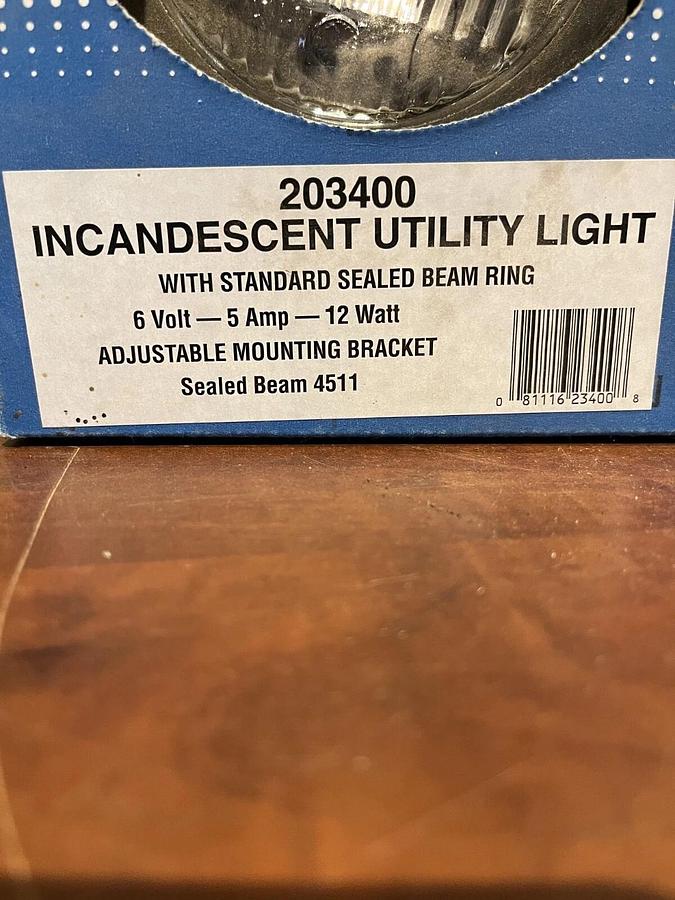 (2 Pack) Mighty Beam Incandescent Utility Light-6 Volt 5 Amp 12 Watt-P/N: 203400