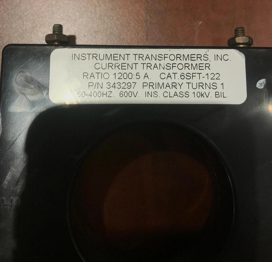 Used 1,200:5 Current Transformer CT 50-400Hz 600V | Instrument Transformers Inc.