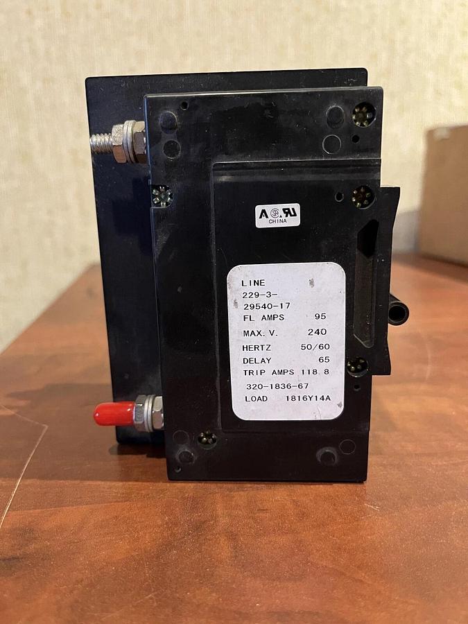 New 95 Amp Airpax Circuit Breaker - 229-3-29540-17 - Cummins P/N: 320-1836-67