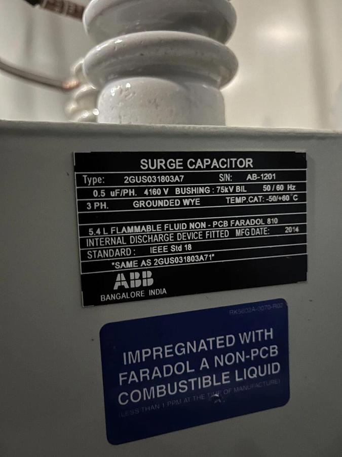 Used Used ABB / Controllix 4160V 60hz Motor Surge Protector - S/N: 141-052-1