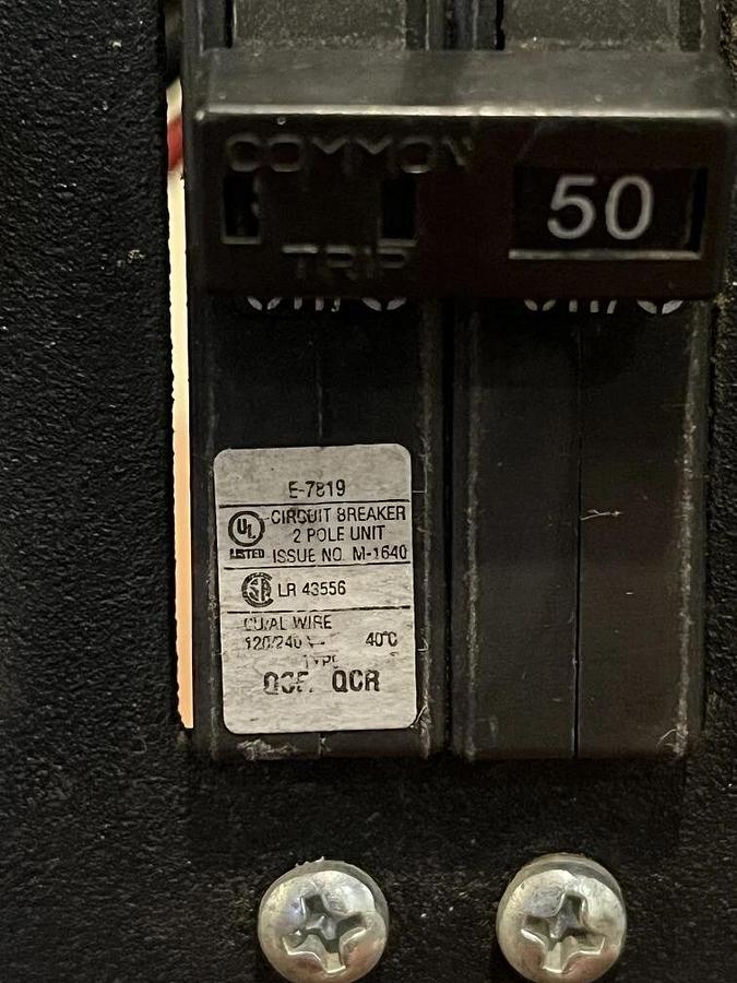 Used Circuit Breaker Bracket from Generac MMG45IF4 with Breakers and Rocker Switch