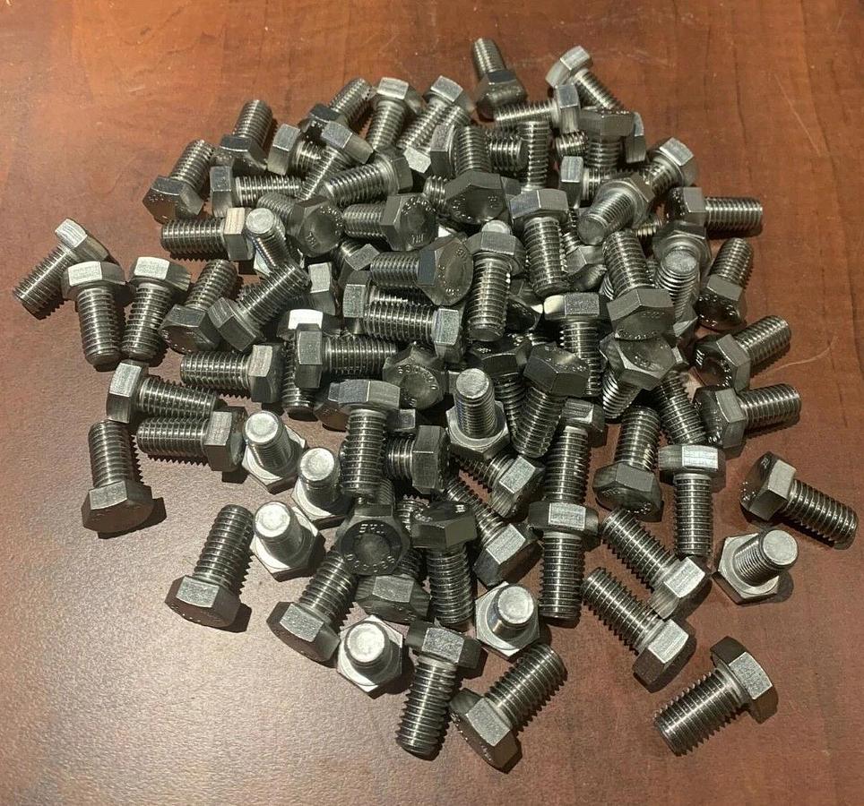 Used (100 Pack) Stainless Steel Hex Bolts - 1/2" x 1" Long | P/N: 1-H-50C-100