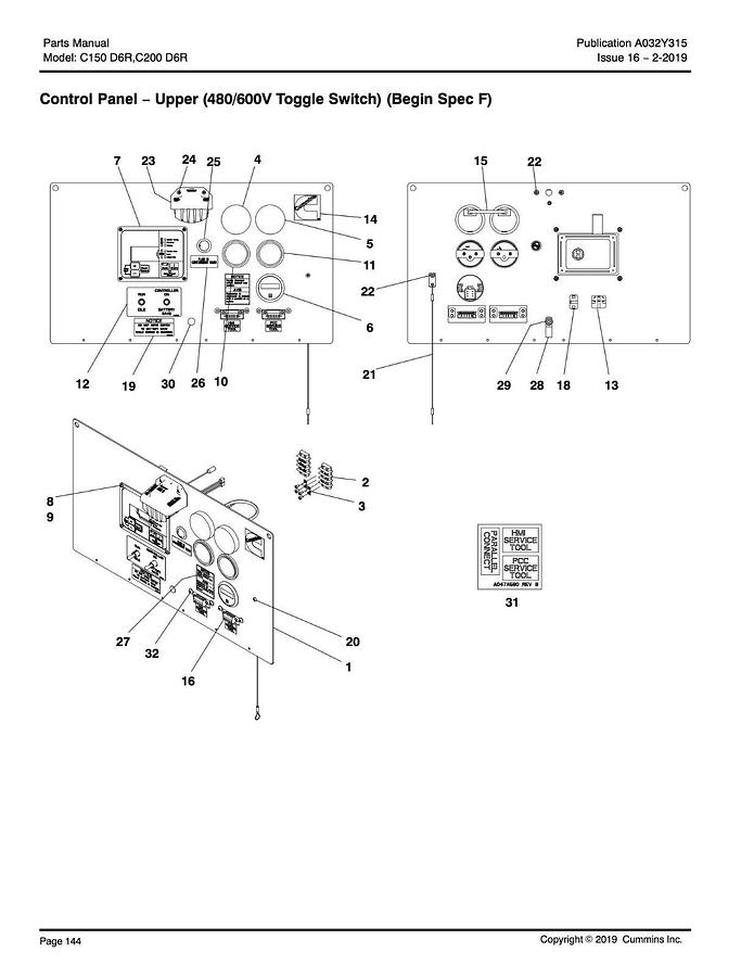 Used New Genuine OEM Cummins Tier 3 600V Control Harness C100-D6R | P/N: A052Y829
