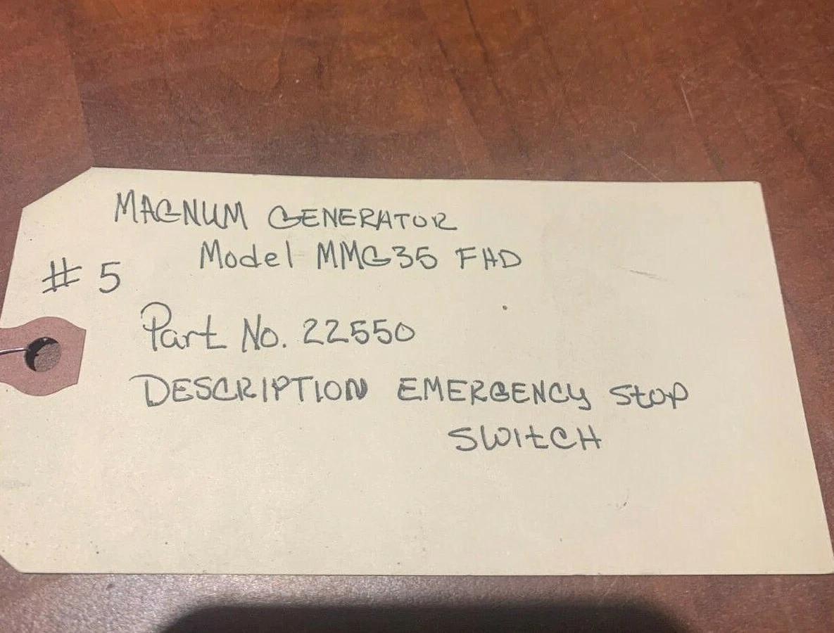 Used Magnum Power Generac Generator Emergency Stop Switch MMG35FHD | P/N: 22550