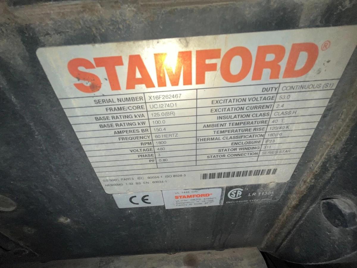 100kW Cummins C100D6R Mobile Diesel Generator S/N: F160974525 - New Engine!