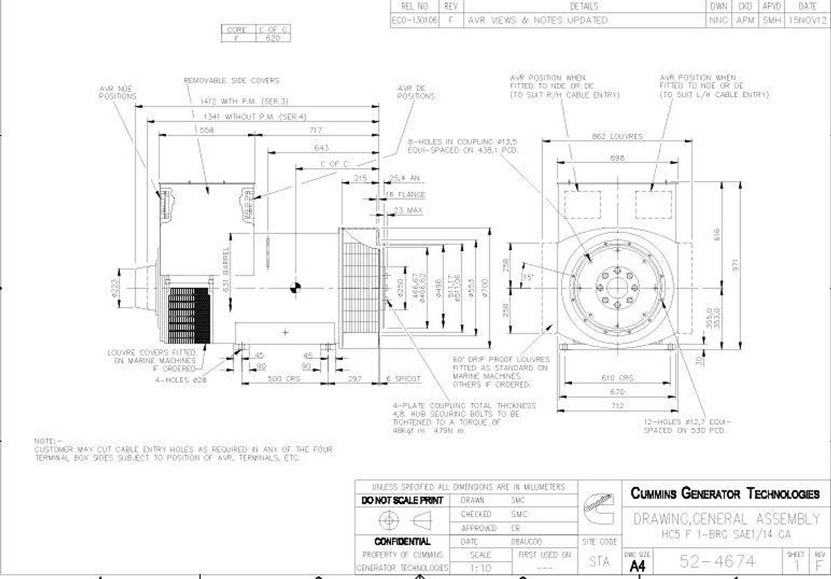 Stamford | HCI534F1 | 660kW | Winding 311 | 480V Re-connectable | MX341 | PMG