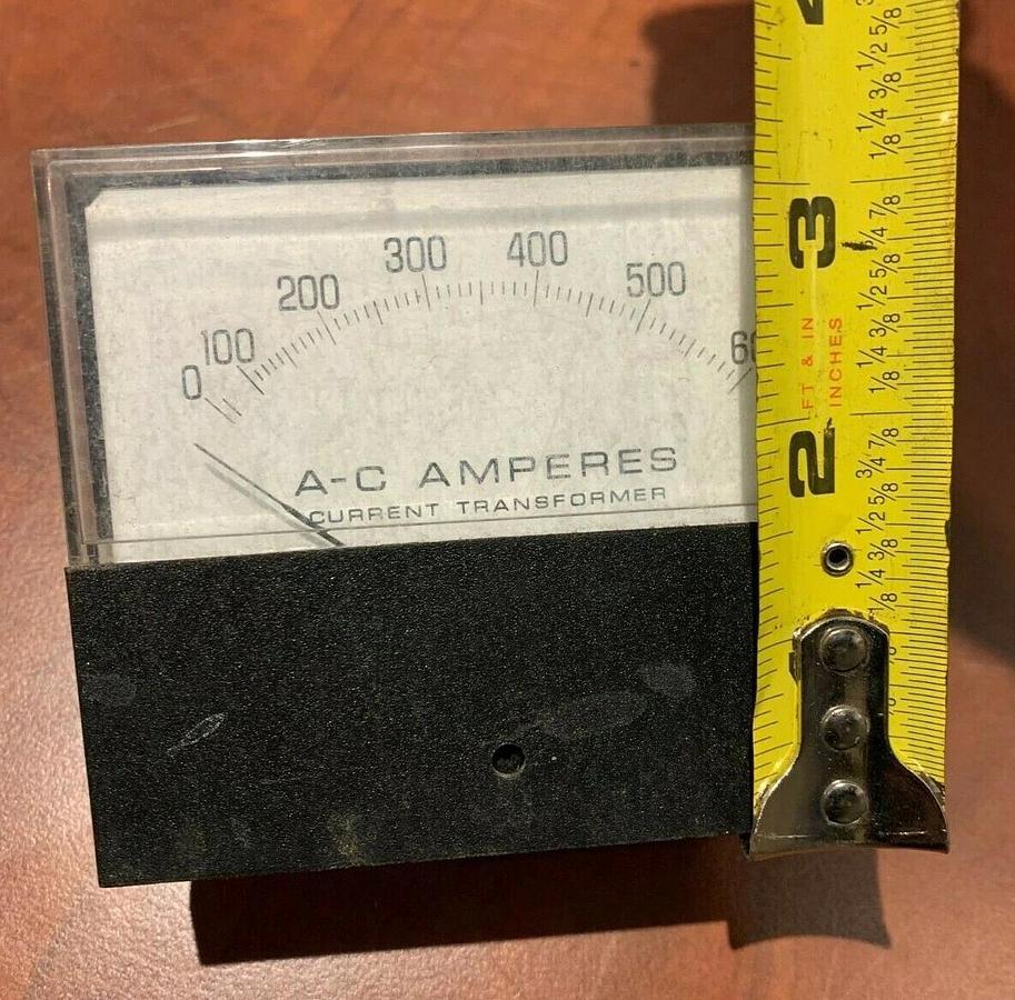 Used 0-600 A-C Amperes Current Transformer Panel Meter