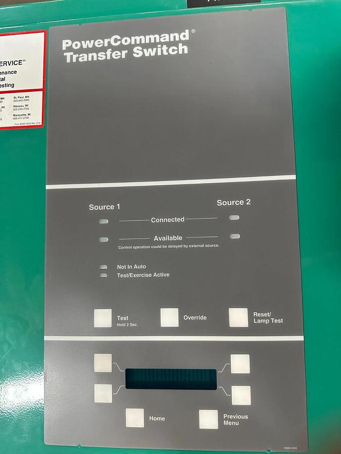 Used Cummins 150 Amp BTPCB-1525128 Automatic Transfer Switch - S/N: I15M877277