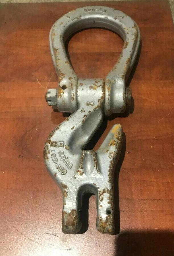 New Crosby A-1361 Eliminator 5/8" Single Grab Hook | 22,600 lbs. 1049831 GR 100