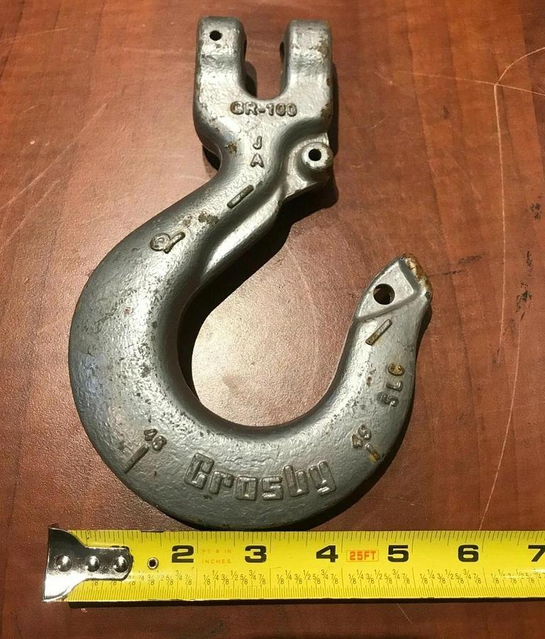 New Crosby 1/2" 1/2-13 Grade 100 Lifting Hook 15,000 lbs. WLL | USA