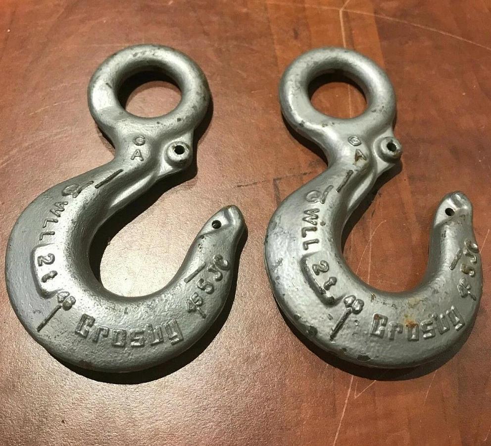 (2 Pack) Crosby 2 Ton (4,000 lbs.) Eye Hook Grade 100 | Lifting Rigging