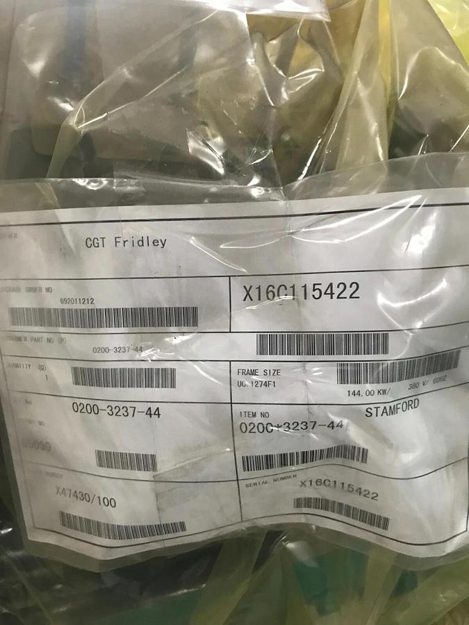 Used New 144kW Stamford Alternator UCI274F1 208V/380V | P/N: 0200-3237-44