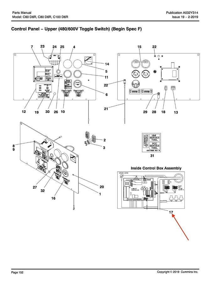 Used New Genuine OEM Cummins Tier 3 600V Control Harness C100-D6R | P/N: A052Y829