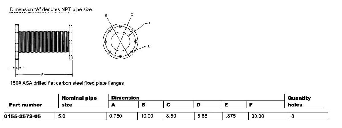 30" Long Cummins Flexible Exhaust Tubing | 0155-2572-05 0155257205