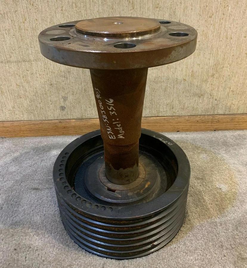 Used Genuine OEM CAT Caterpillar Shaft 129-2288 and Browning 6R5V109 V Belt Pulley