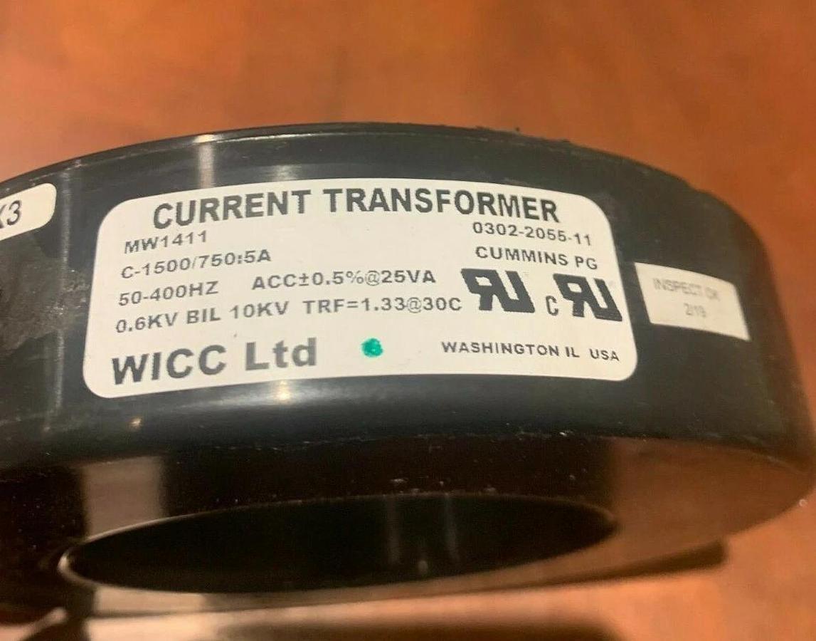 Used New Genuine OEM Cummins Wicc Current Transformer CT 750:5A | P/N: 302-2055-11