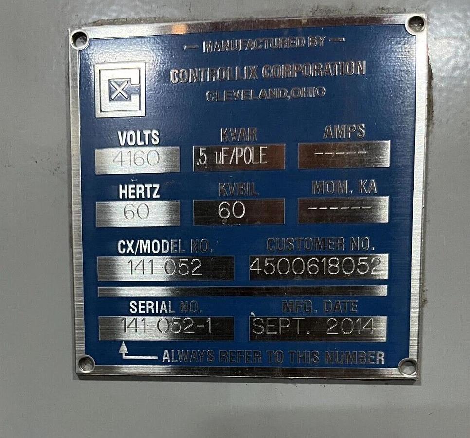 Used Used ABB / Controllix 4160V 60hz Motor Surge Protector - S/N: 141-052-1