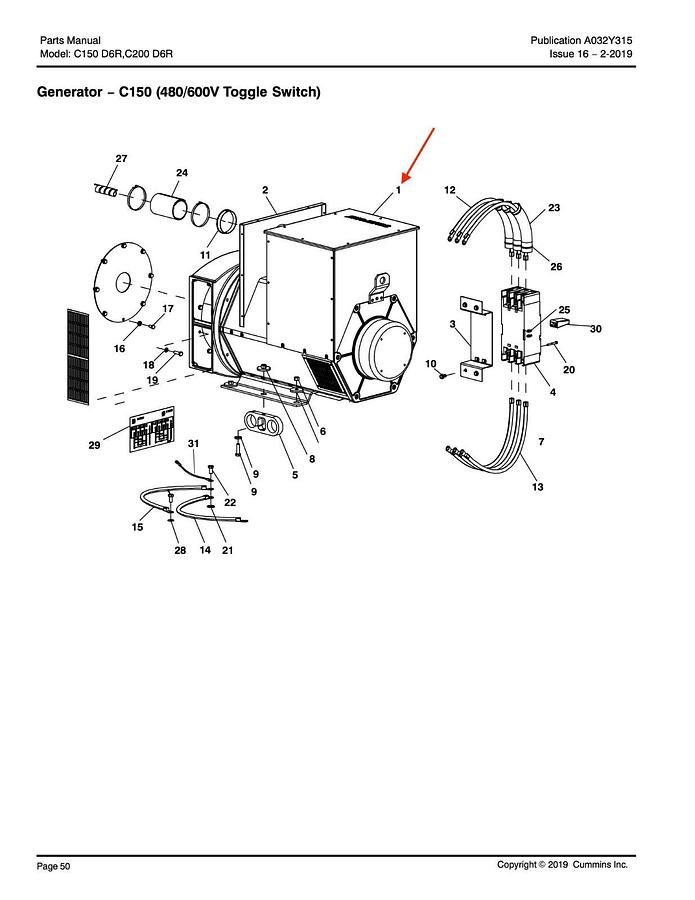 New 204kW Stamford UCI274H1 Alternator P/N: A041N179 | Cummins C150-D6R 480/600V