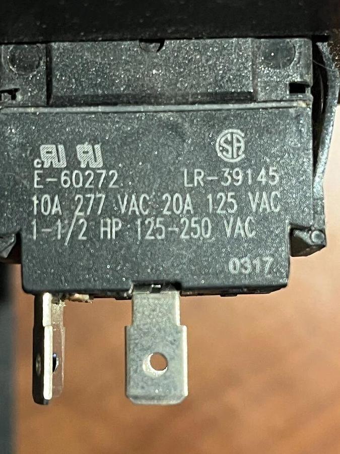 Used Circuit Breaker Bracket from Generac MMG45IF4 with Breakers and Rocker Switch