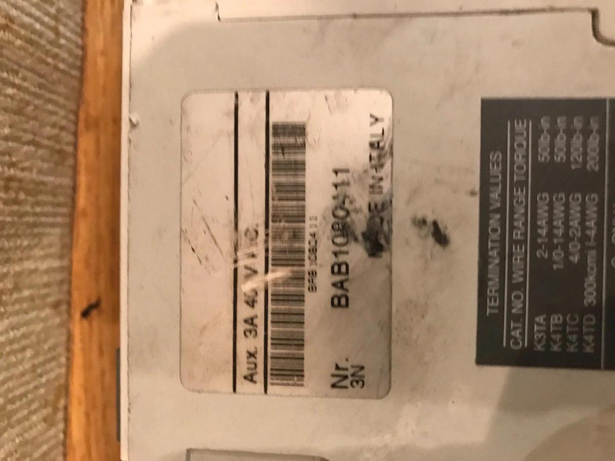 Used 125 Amp ABB Sace S3 Circuit Breaker