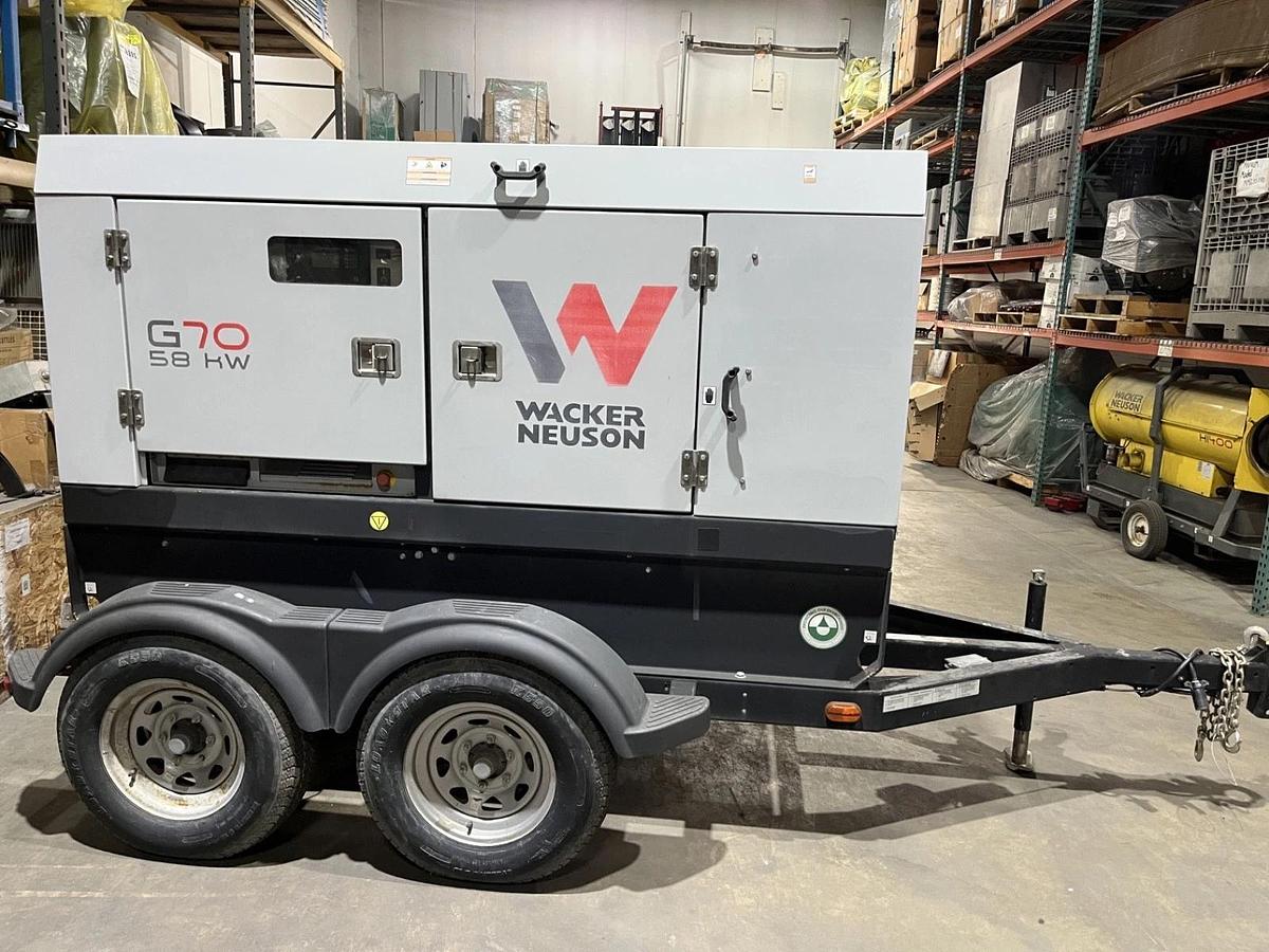 Used 70kva Wacker Neuson G70 Mobile Diesel Generator - S/N: WNCGMM01HPUM00830