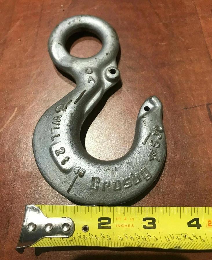 (2 Pack) Crosby 2 Ton (4,000 lbs.) Eye Hook Grade 100 | Lifting Rigging
