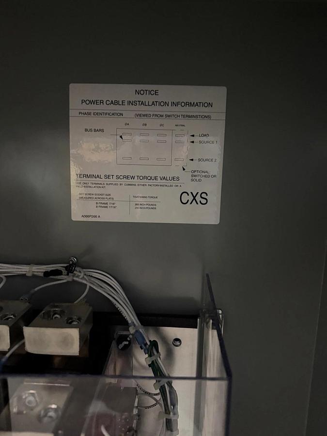 225A 240V Cummins CXSB8 Automatic Transfer Switch - D23M225736